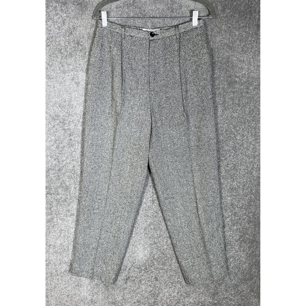 Pursuits Ltd Tweed Pleated Dress Pants Womens Size 12 Wool Blend Lined Pockets